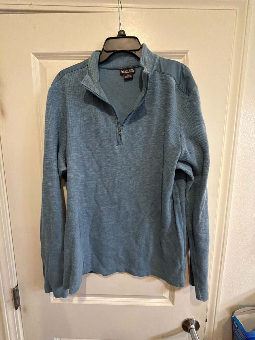 Michael Michael‎ Kors Men's Blue Quarter-Zip Pullover Sweater